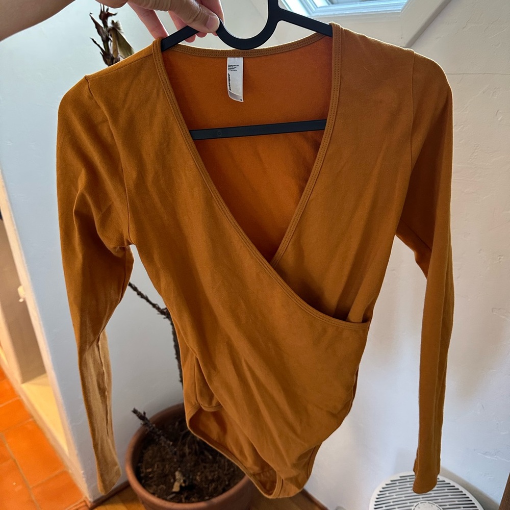 American Apparel Mustard Bodysuit